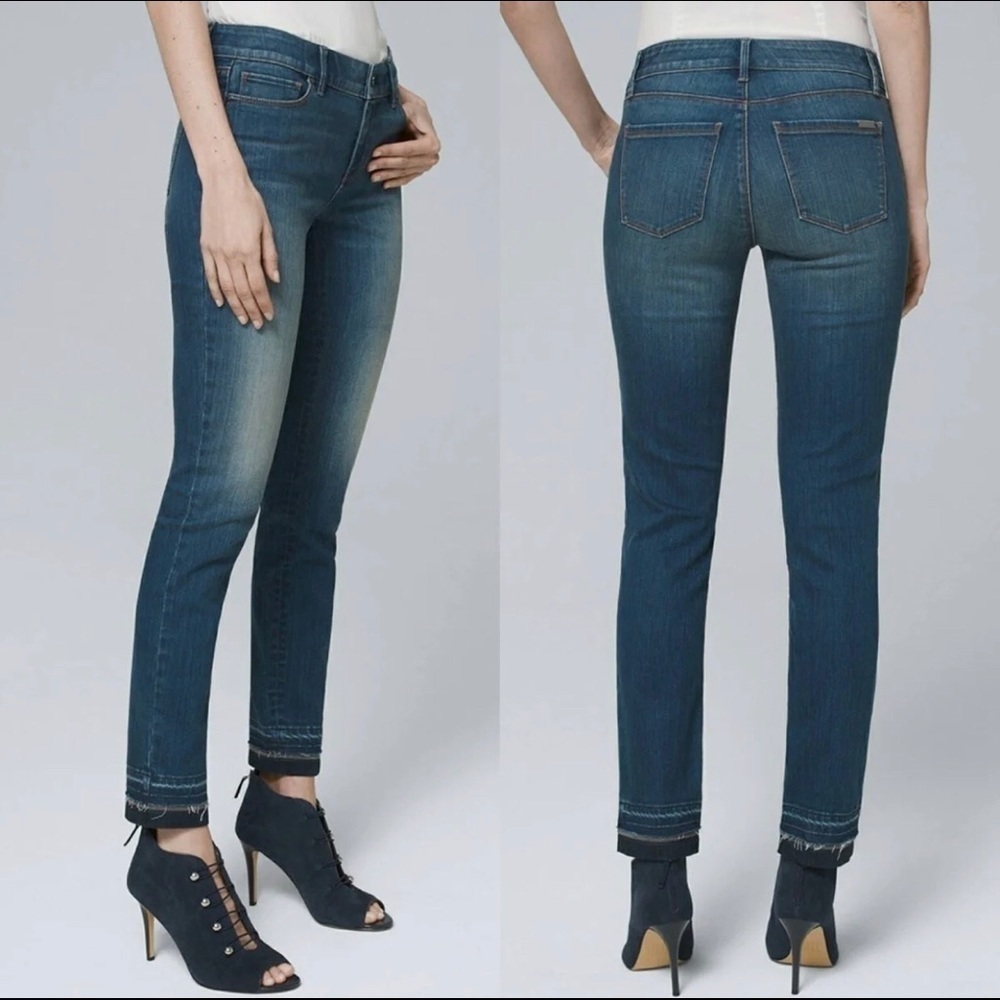 White House Black Market “The Slim Ankle” Embellished Hem Size 0